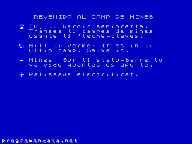Instructiones de Revenida al camp de mines