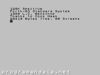 Forth-83 en una ZX Spectrum de 128 KiB